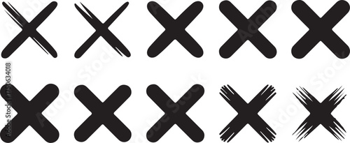 Diverse hand drawn X marks perfect for design elements