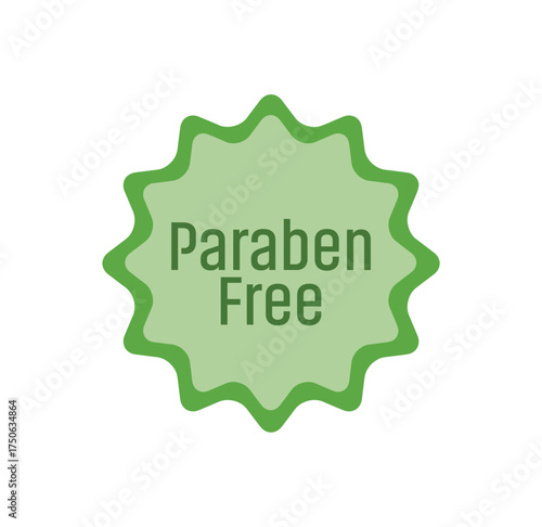 paraben free sign on white background	