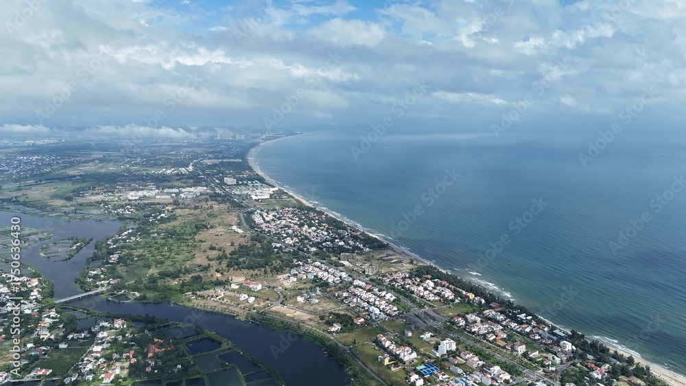 Fototapeta premium Aerial View of the Hoi An Coastline