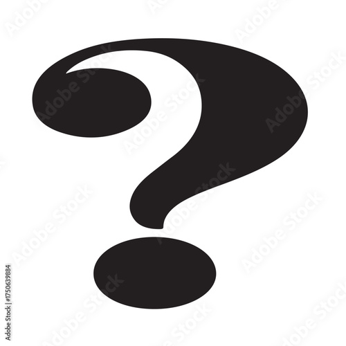 "Hand-Drawn Question Mark Silhouette in Sketch Doodle Style"