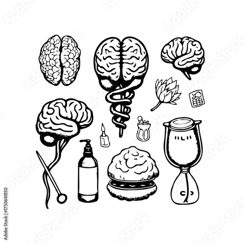 Illustrative Exploration of Brain Functionality and Mental State Symbolism with Meditative and