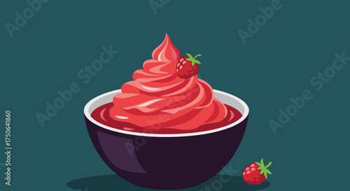 A delicious strawberry dessert topped with whipped cream and garnished with fresh fruit.
