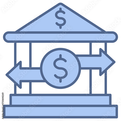 Bank Transfer Blue Icon