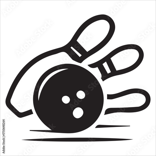 Flaming Bowling Ball Inside Shield Icon