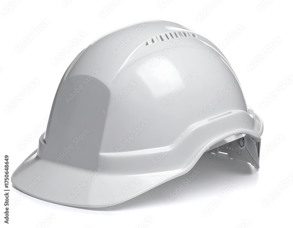Fototapeta premium White safety hard hat on white background