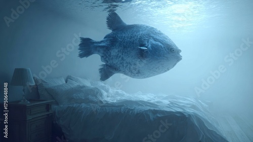 Large fish underwater bedroom