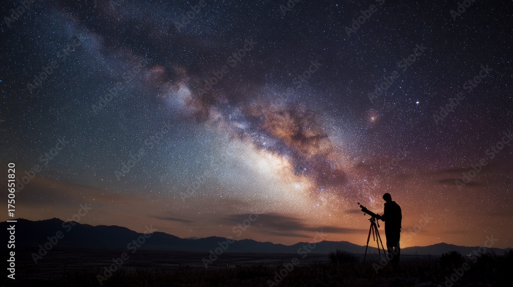 Obraz premium Milky way observation night sky