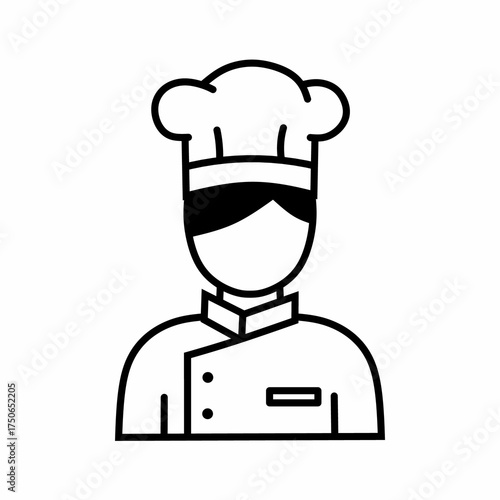 Blind Chef Icon: Culinary Professional Symbol Isolated