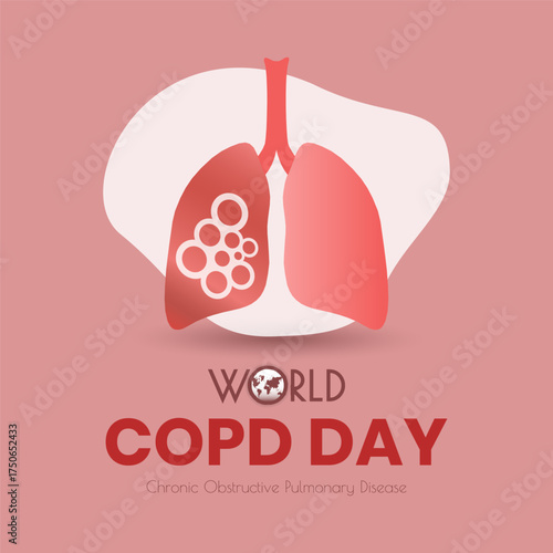 World COPD Day Awareness Banner | Lung Health & Respiratory Care Vector Illustration