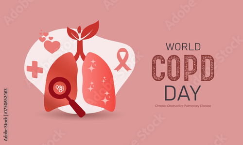 World COPD Day Vector Template | Healthy Lungs, Better Life – Medical Awareness Illustration