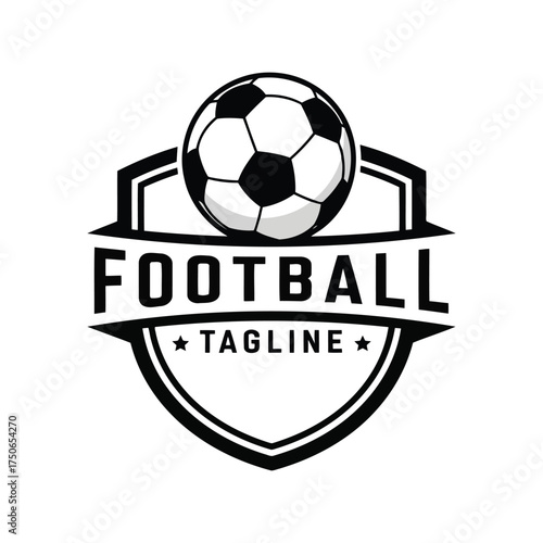 Football logo crest emblem soccer ball sport icon vector graphic vector