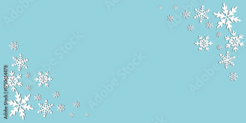Hand drawn Snow Header Border, Corner Snow Header, Wide Snow Banner