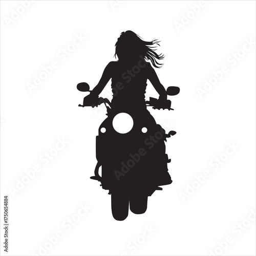 a woman is riding a motorcycle