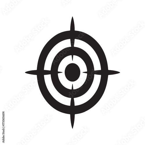 "Minimalist Target Destination Silhouette Icon for Goal and Navigation Concept"