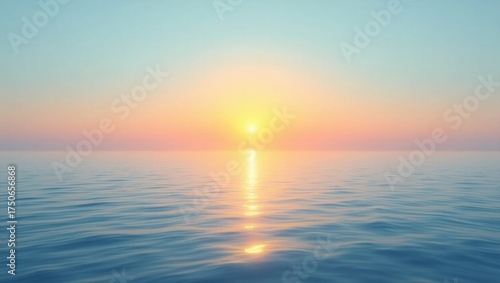Calm Ocean Water At Sunset With Soft Sky Gradient sunrise