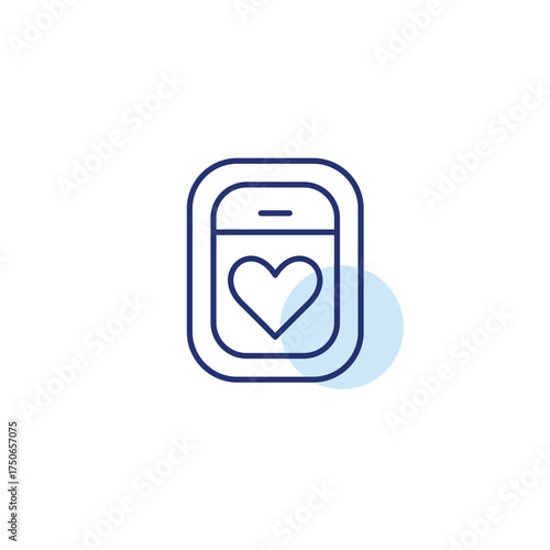 Airplane window and heart. Romantic getaway, honeymoon travel. Pixel perfect, editable stroke vector icon