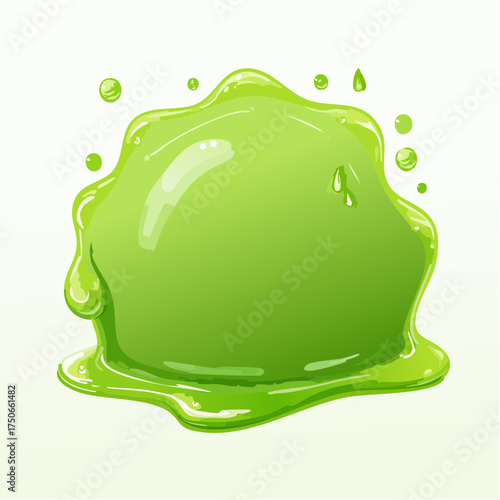 Green slime background, glossy toxic goo banner	