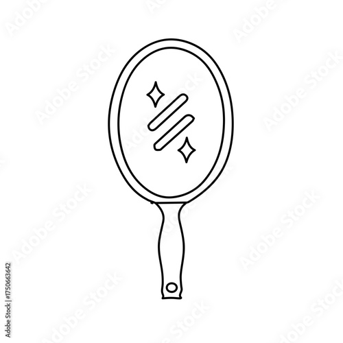 Hand Mirror Outline Vector