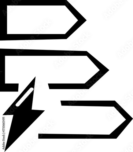 black, lightning, bolt, energy, symbol, silhouette, high, voltage, power, flat, thunderbolt, icon, electricity, speed, isolated, vector, transparent, background, electric, hazard, warning, flash, char