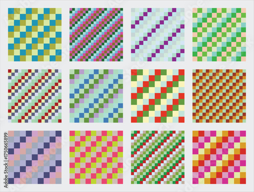 Modern Checkerboard Seamless Pattern Background Vector 25
