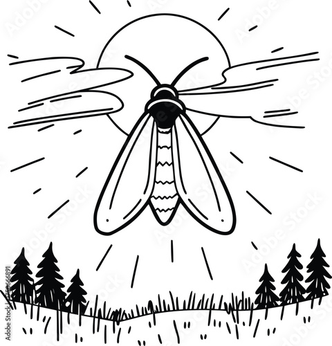 Abstract geometric pattern of intersecting lines and shapes in gradient colors isolated on transparent background