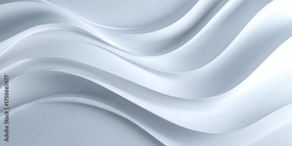 Obraz premium Smooth flowing abstract waves texture light white design