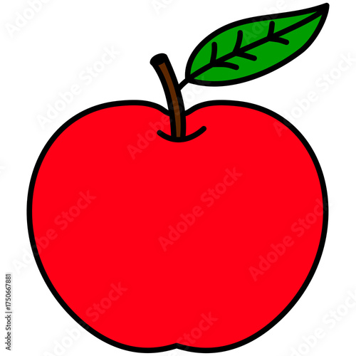 Red Apple Doodle Hand Drawn Illustration