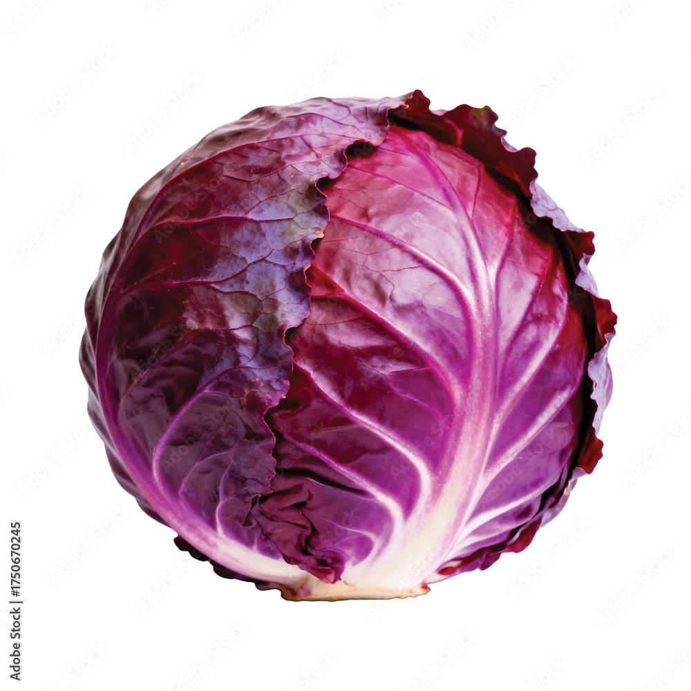 Obraz premium red cabbage on white background