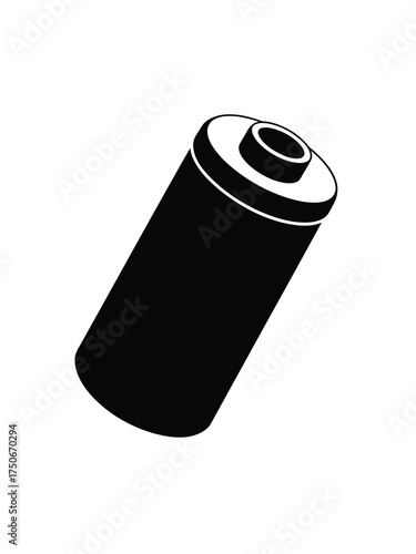 Black aa battery isolated on a white background