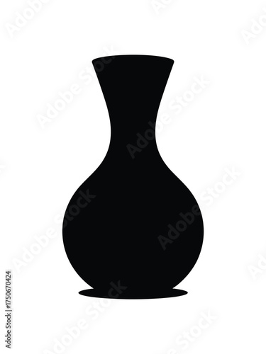 Black silhouette of a classic vase on a white background