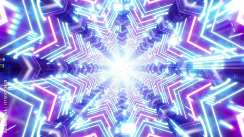 Mandala 3D Kaleidoscope seamless loop Psychedelic Tunnel