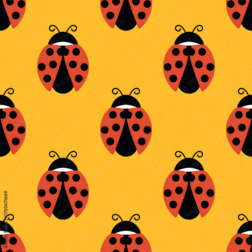 Naklejka premium Ladybug Seamless Patterns