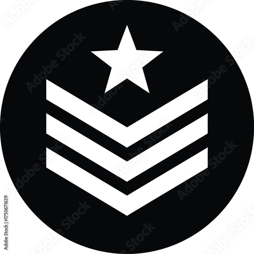 Star and chevron stripes vector graphic military rank symbol scalable eps illustration