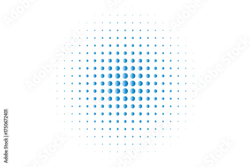 Pop art dot background. Pop art halftone spotted element. Halftone blue color dot. Pop art dotted on white background. Cartoon pop art circle, comic style bubble template