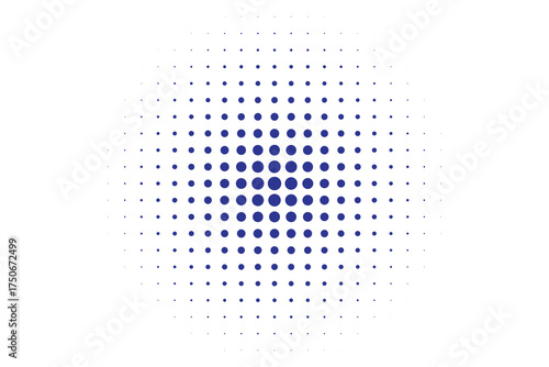 Pop art dot background. Pop art halftone spotted element. Halftone blue color dot. Pop art dotted on white background. Cartoon pop art circle, comic style bubble template