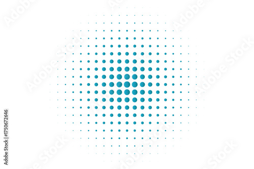 Pop art dot background. Pop art halftone spotted element. Halftone blue color dot. Pop art dotted on white background. Cartoon pop art circle, comic style bubble template
