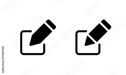 Edit pencil icon. Write and compose symbol in flat style