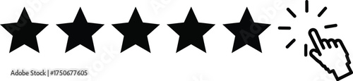 Star rating vector illustration clickable hand cursor scalable eps graphic