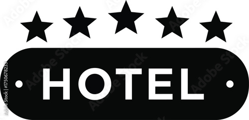 Four star hotel rating vector graphic for hospitality and travel businesses scalable