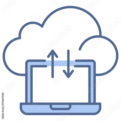 Data Flow Blue Icon