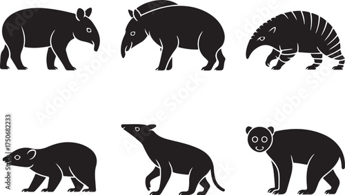 Diverse animal silhouettes for educational and playful designs