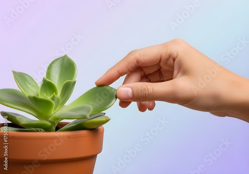 Wallpaper Mural Gentle Touch on a Succulent Leaf Torontodigital.ca