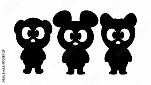 Charming cartoon animal trio ready to bring smiles to your creative projects with fun and cheerful vibes