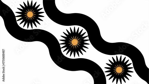 Elegant flag of the West Riding of Yorkshire, England, featuring a white rose and river