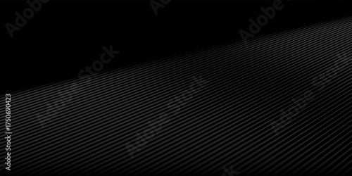 Black oblique straight line background. Dynamic dark linear abstract wallpaper. Luxury stripe gradient texture.