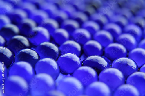Blue ball texture in macro. Diagonal distribution.
