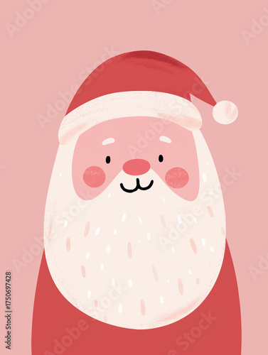cute santa claus face illustration style