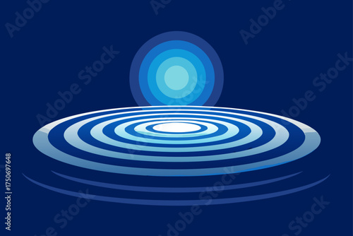 Luminous Ripple Reflection With Motion Blur Background