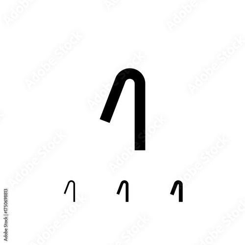 Technical letter I, digital cyber alphabet font, including set of three different thicknesses of the trendy modern letter (regular, medium, bold), vector illustration 10EPS