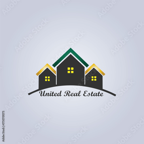 Real Estate logo flat vector icon in EPS format.